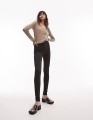 Czarne jeansy rurki high waist (26/30)