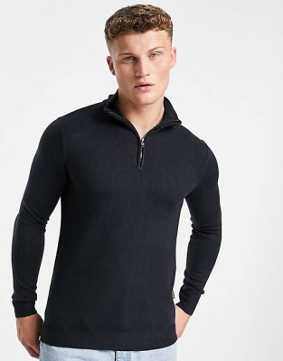 Czarny sweter zamek (S)