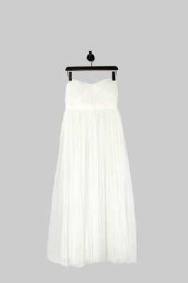 Tiulowa sukienka ecru (38)