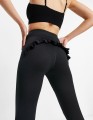 Czarne legginsy 7/8 falbana (XL)