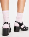 Lakierowane czarne buty obcas (37)
