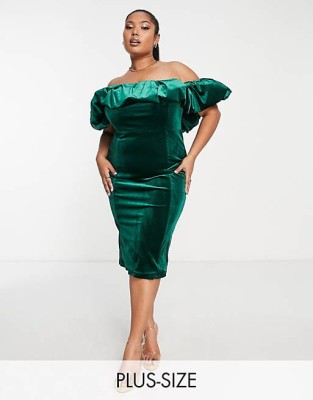 Zielona sukienka midi (50)