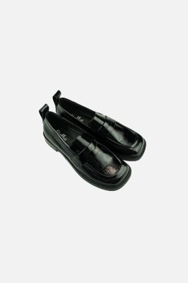 Czarne mokasyny płaski obcas (37)