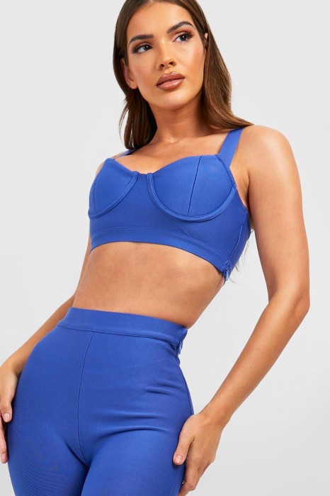 Kobaltowy top fiszbiny (42)