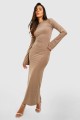 Beżowa sukienka długi rękaw (46)