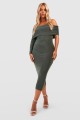 Khaki ołówkowa sukienka midi (52)