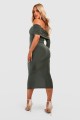 Khaki ołówkowa sukienka midi (52)
