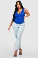 Kobaltowa bluzka v neck hafty (56)