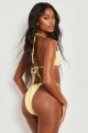 Żółty marszczony dół bikini (44)