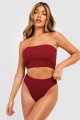 Bordowe marszczone figi bikini (34)
