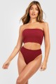 Bordowe marszczone figi bikini (34)