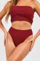 Bordowe marszczone figi bikini (34)