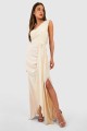 Beżowa maxi sukienka zamek (40)