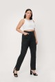 Czarne mom jeans rozcięcia (44)