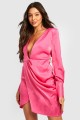 Różowa drapowana sukienka (40)