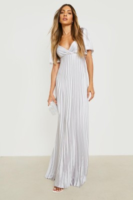 Srebrna satynowa sukienka maxi (40)