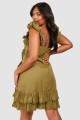 Khaki sukienka falbana (54)