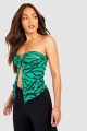 Zielony top off shoulder wzór (42)