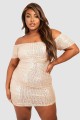 Cekinowa sukienka mini off shoulder (54)