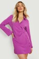 Fioletowa koszulowa sukienka mini (42)