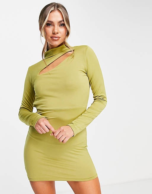 Zielona sukienka cut out (36)