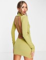 Zielona sukienka cut out (36)