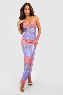 Cekinowa sukienka rozcięcie (34)