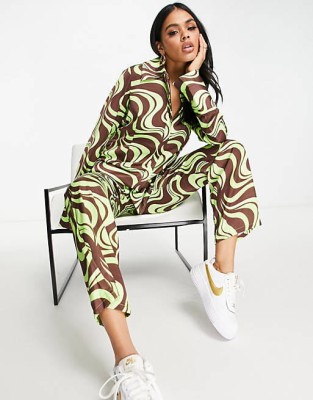 Dwukolorowe spodnie wzór (36)