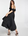 Czarna sukienka v neck (36)