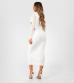 Biała sukienka midi cut out (46)