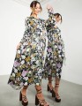 Sukienka oversize kwiaty v neck (32)