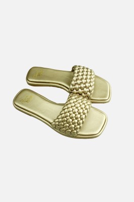 Złote plecione klapki BL2045 (37)