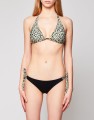 Czarny biustonosz bikini wzór (S)
