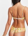 Brązowy top bikini wzór (M)