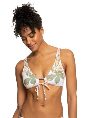 Biała góra bikini wzór (S)