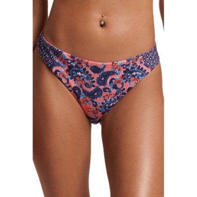 Koralowe figi kąpielowe wzór (38)