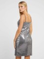 Srebrna cekinowa sukienka ramiączka (XS)