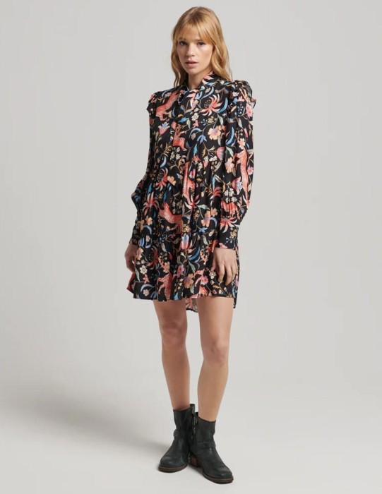 Czarna luźna sukienka wzór (38)