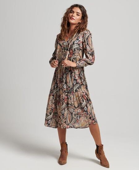 Wzorzysta sukienka midi (36)