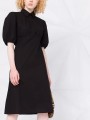 Czarna midi sukienka guziki (M)