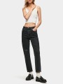Czarne jeansy 7/8 dziury (30/28)