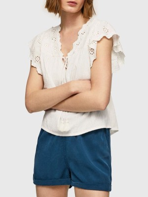 Biała bluzka hafty (XS)