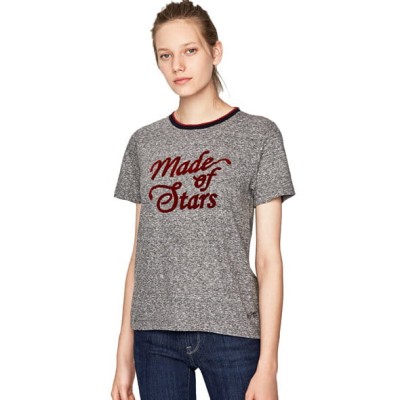 Szary melanżowy t-shirt nadruk (S)