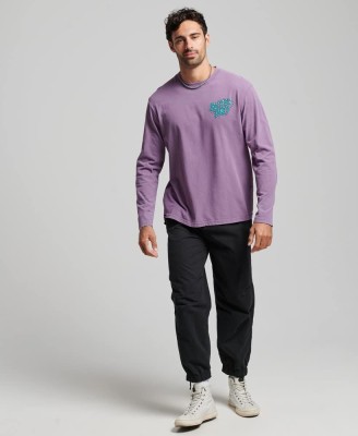 Fioletowy t-shirt nadruk (S)