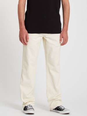 Ecru proste spodnie kieszenie (XS)