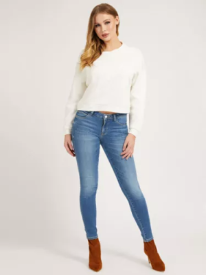 Niebieskie jeansy rurki zamek (26/30)