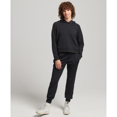 Czarna gładka bluza kaptur (38)