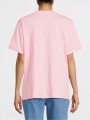 Różowy prosty t-shirt nadruk (XL)