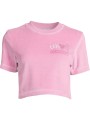 Welurowy różowy t-shirt (XL)