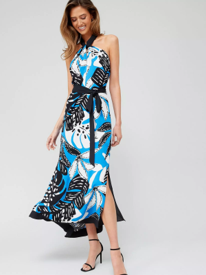 Wzorzysta sukienka pasek (44)